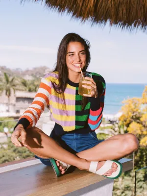 Roberta Stripe Multi Color Knit Top