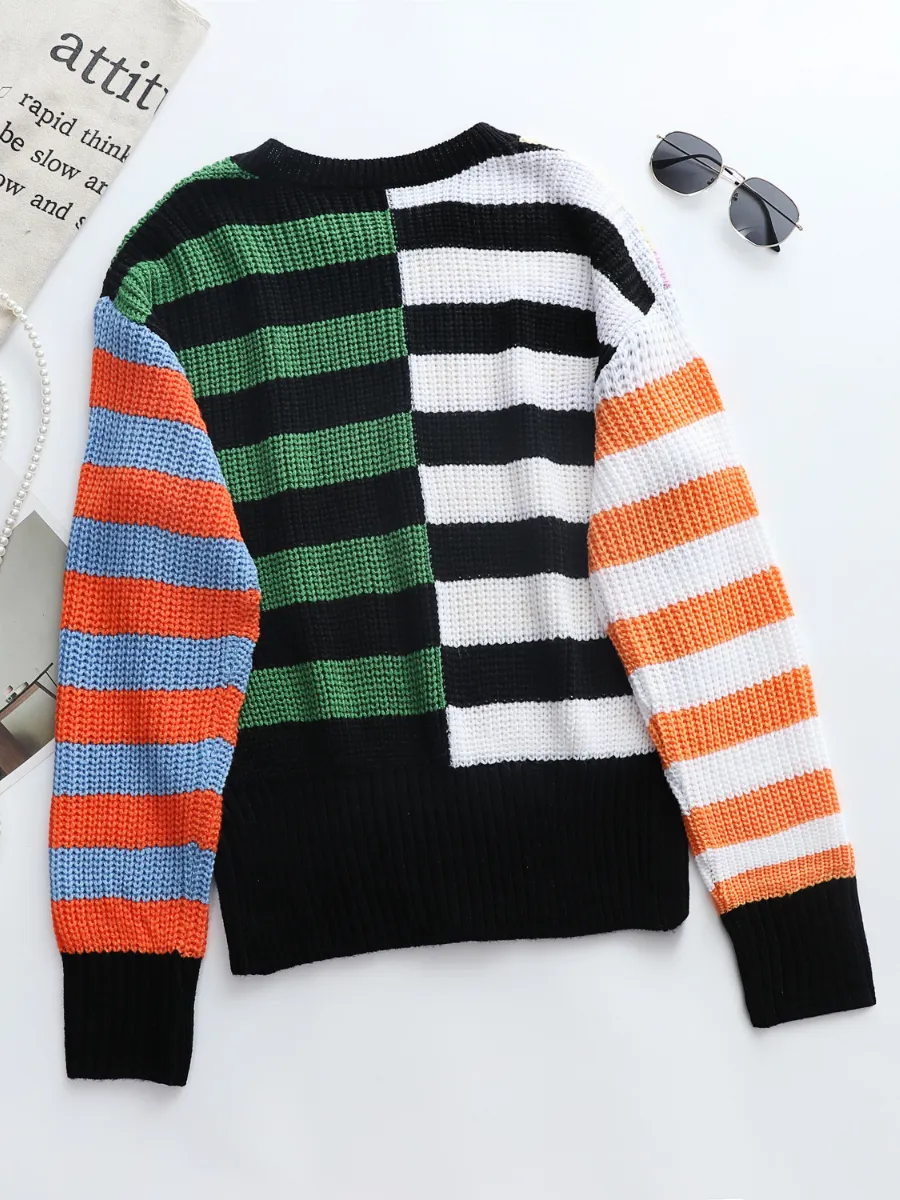 Roberta Stripe Multi Color Knit Top