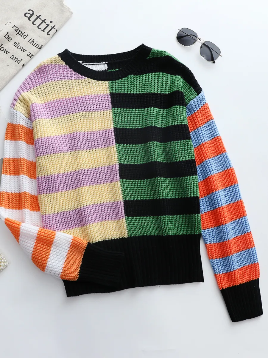 Roberta Stripe Multi Color Knit Top