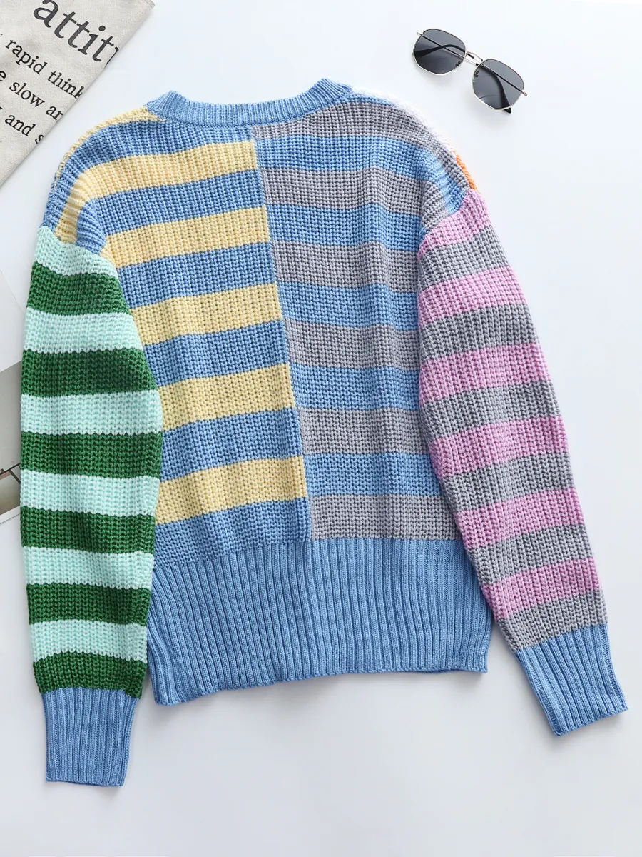 Roberta Stripe Multi Color Knit Top