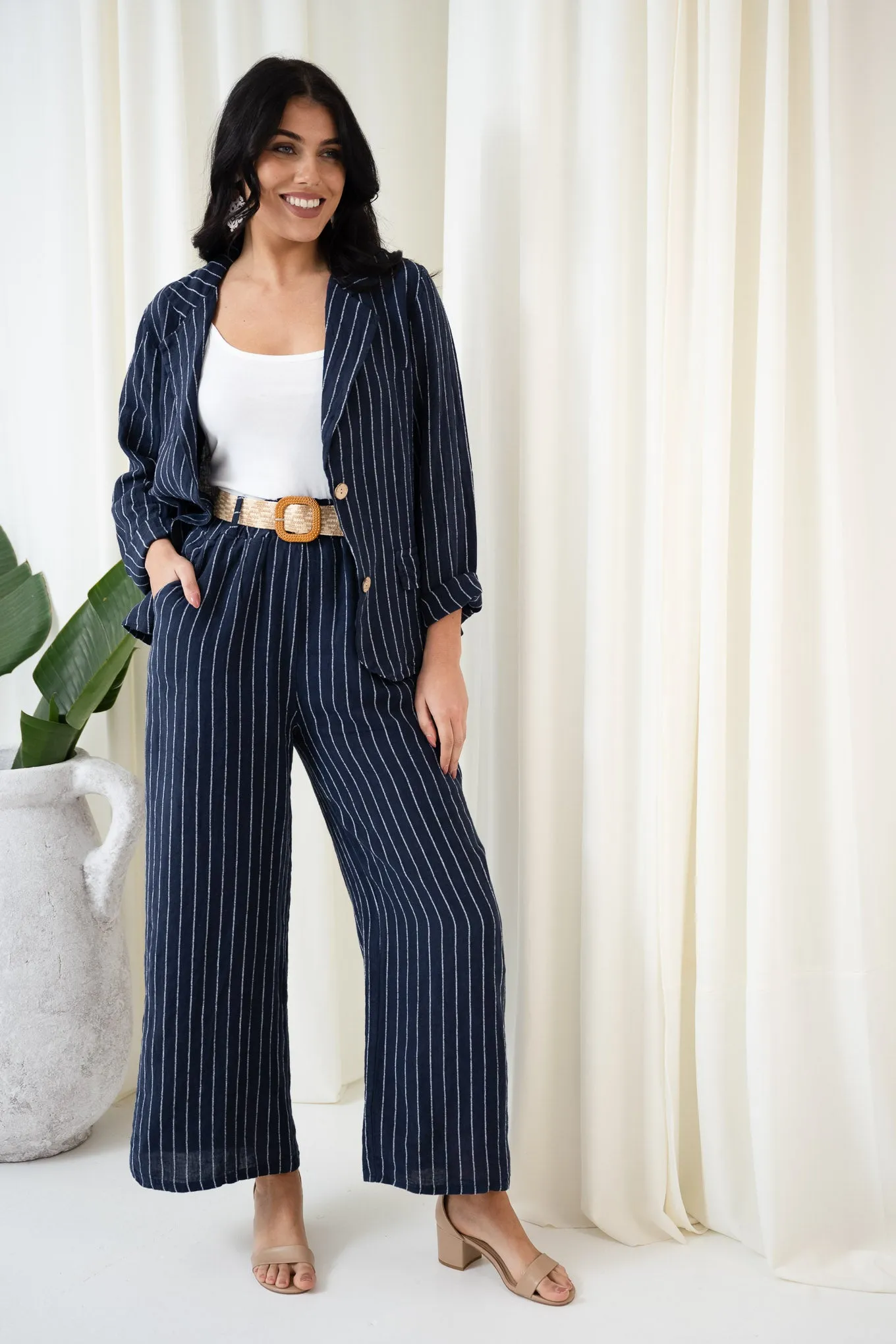 Salvatore Linen Blazer | Navy