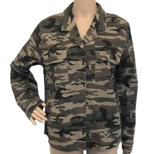 SANCTUARY Camo Cotton Blend Jacket L NWOT