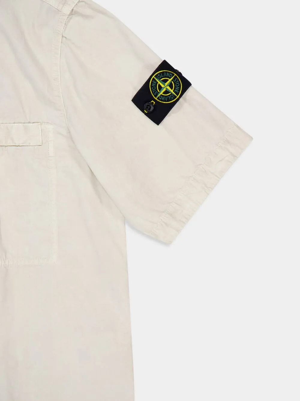 Sand Beige Compass Patch Overshirt