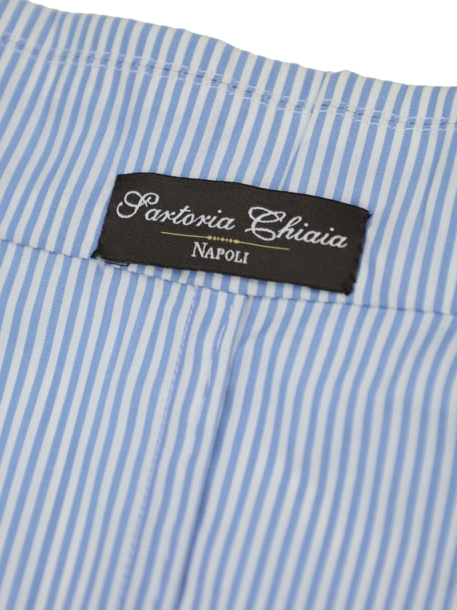 Sartoria Chiaia Napoli Light Blue Stripe Unconstructed Jacket
