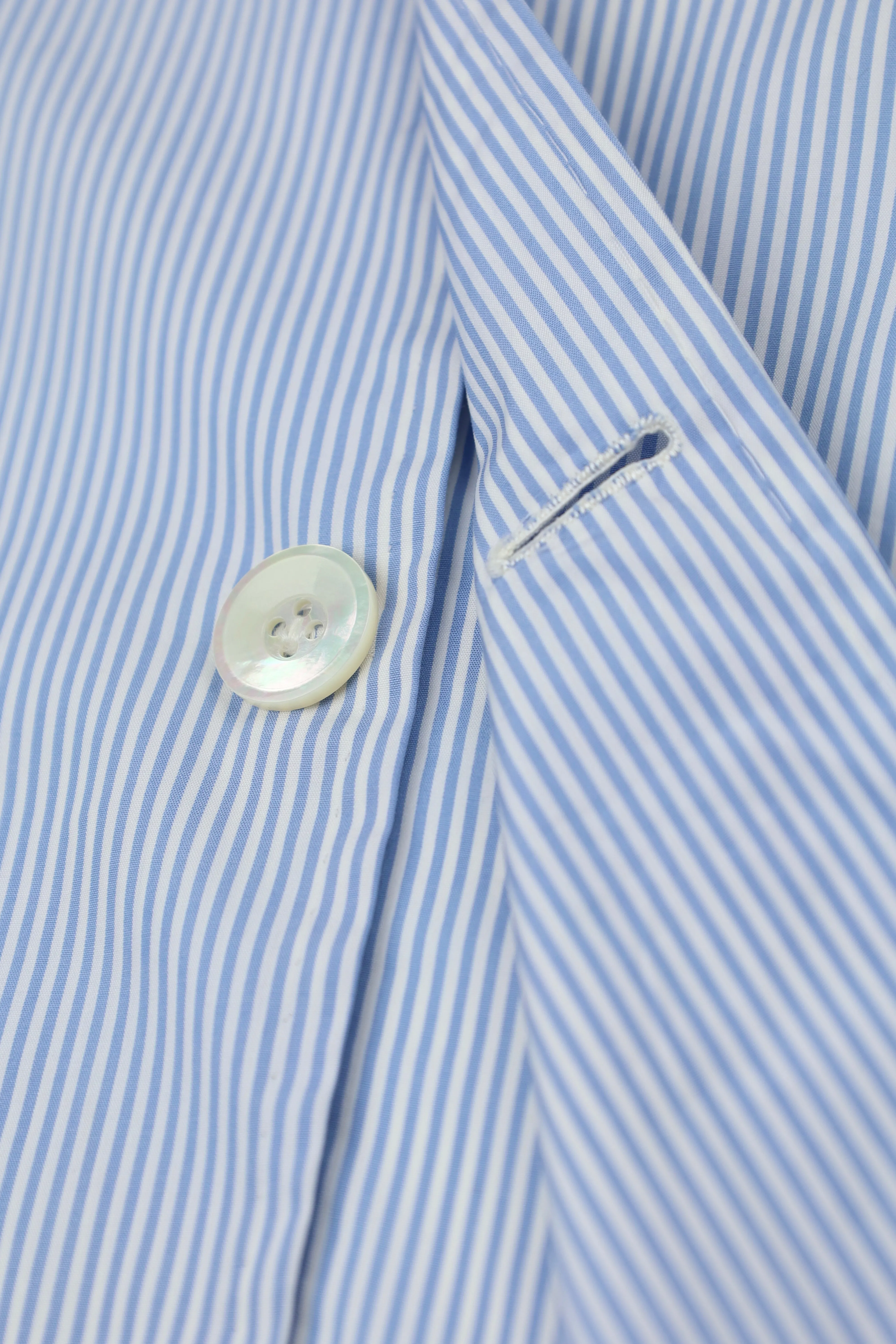 Sartoria Chiaia Napoli Light Blue Stripe Unconstructed Jacket