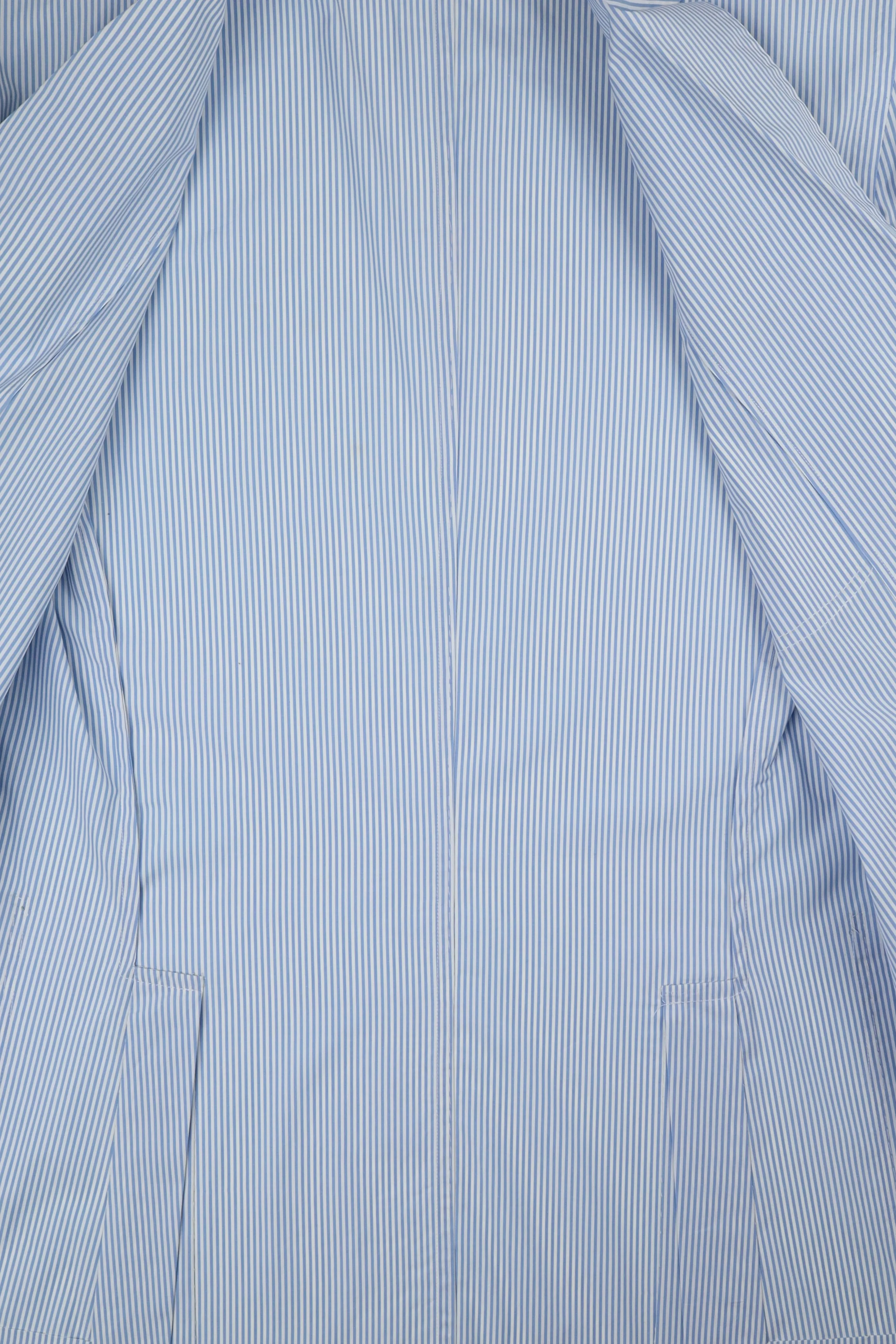 Sartoria Chiaia Napoli Light Blue Stripe Unconstructed Jacket
