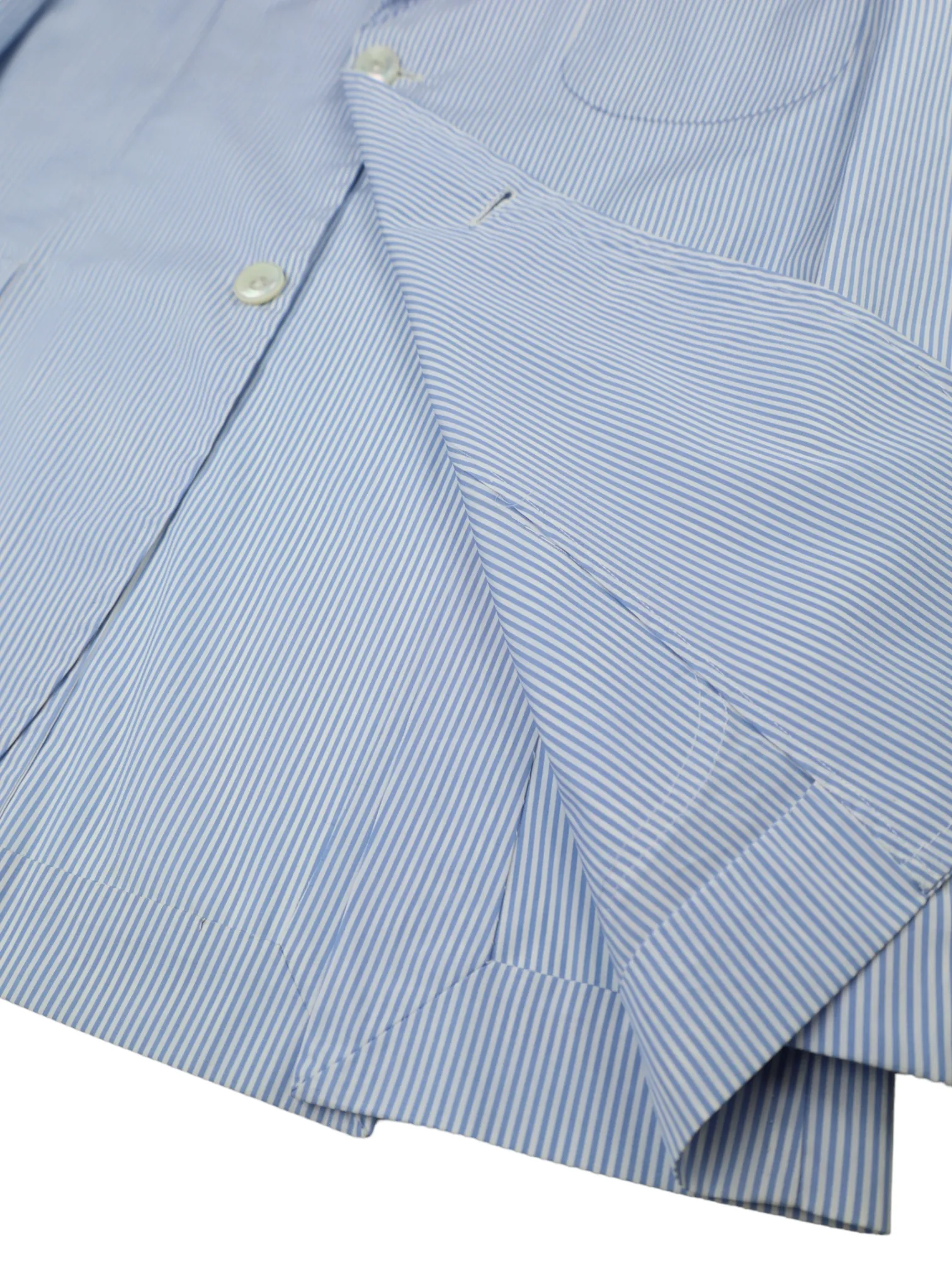 Sartoria Chiaia Napoli Light Blue Stripe Unconstructed Jacket