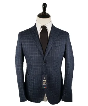 SARTORIE ZANARDELLI - Unlined Bold Plaid Patch Pocket Suit Made In Italy - 42S