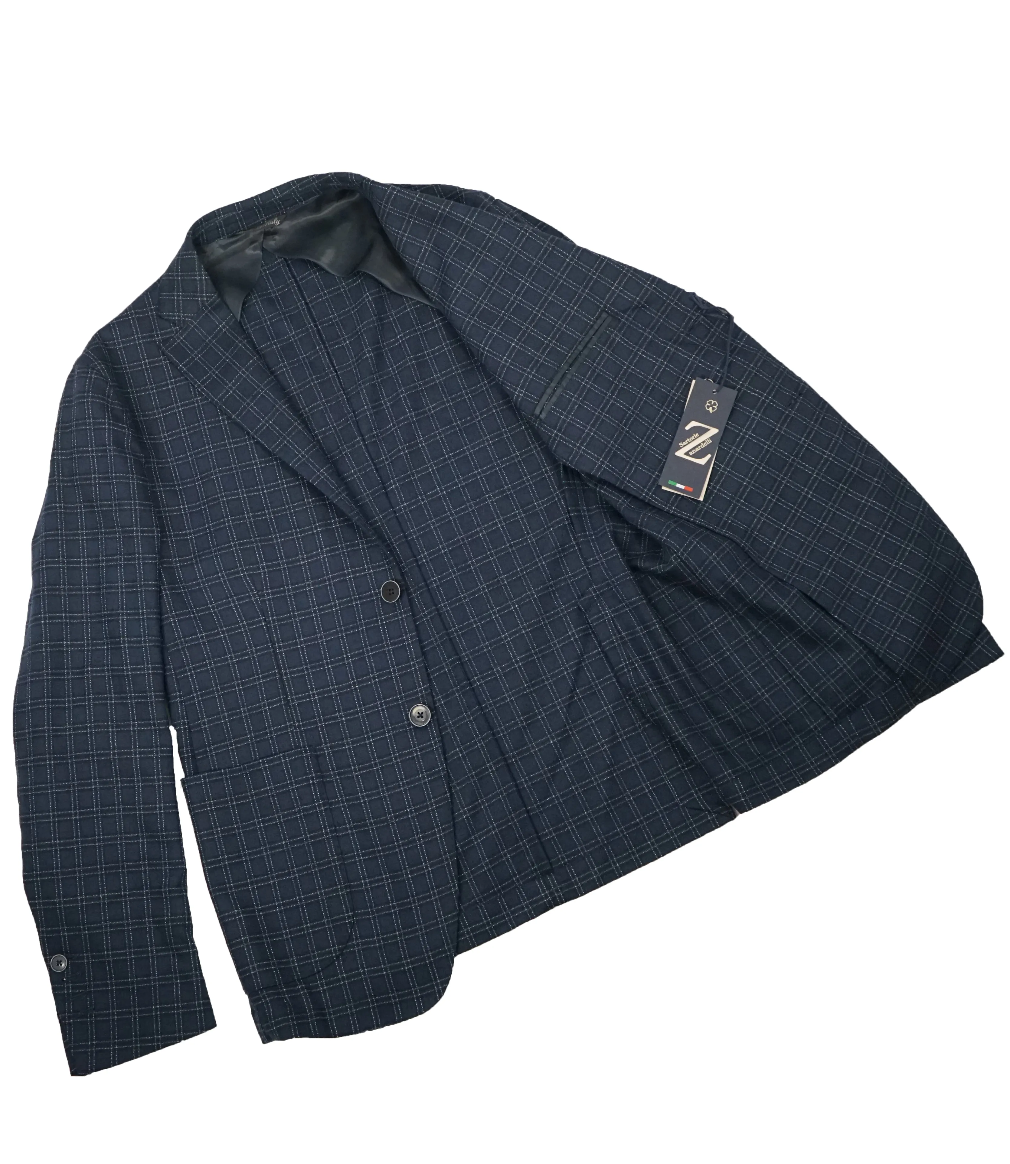 SARTORIE ZANARDELLI - Unlined Bold Plaid Patch Pocket Suit Made In Italy - 42S