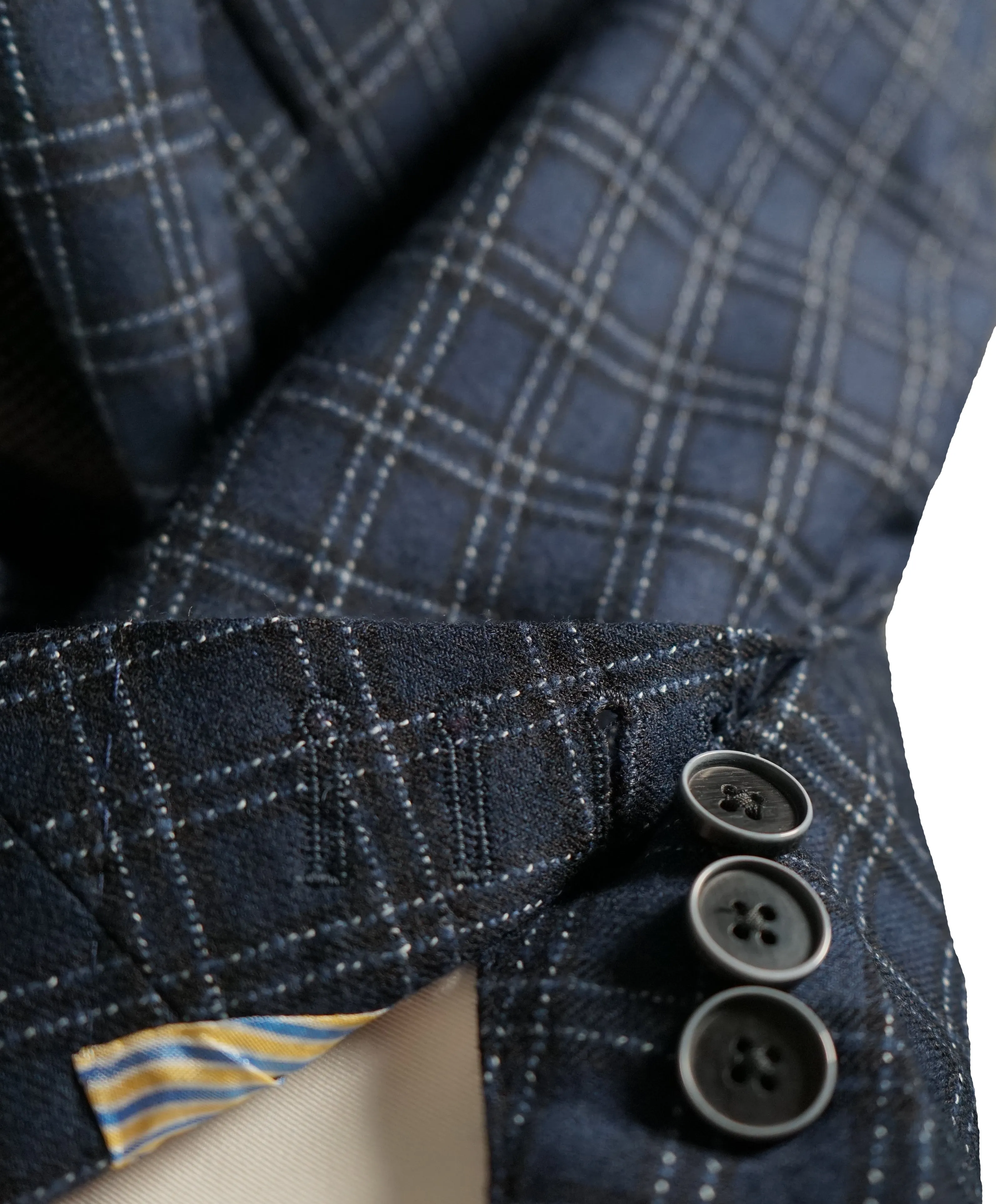 SARTORIE ZANARDELLI - Unlined Bold Plaid Patch Pocket Suit Made In Italy - 42S