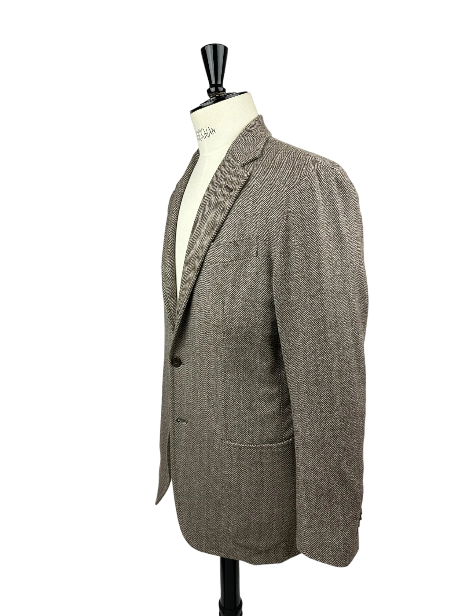 Sartorio Napoli Beige Herringbone Jacket