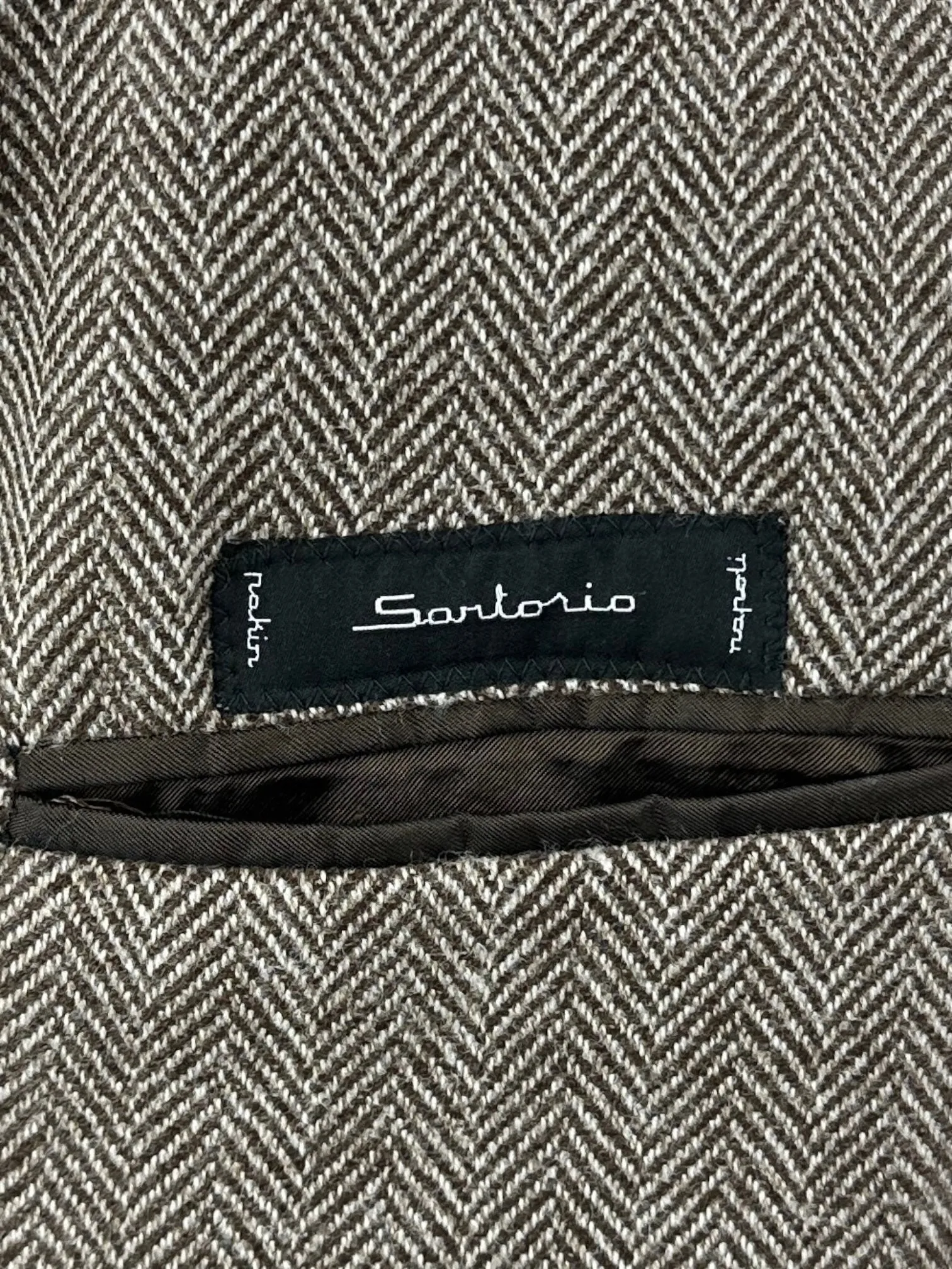 Sartorio Napoli Beige Herringbone Jacket