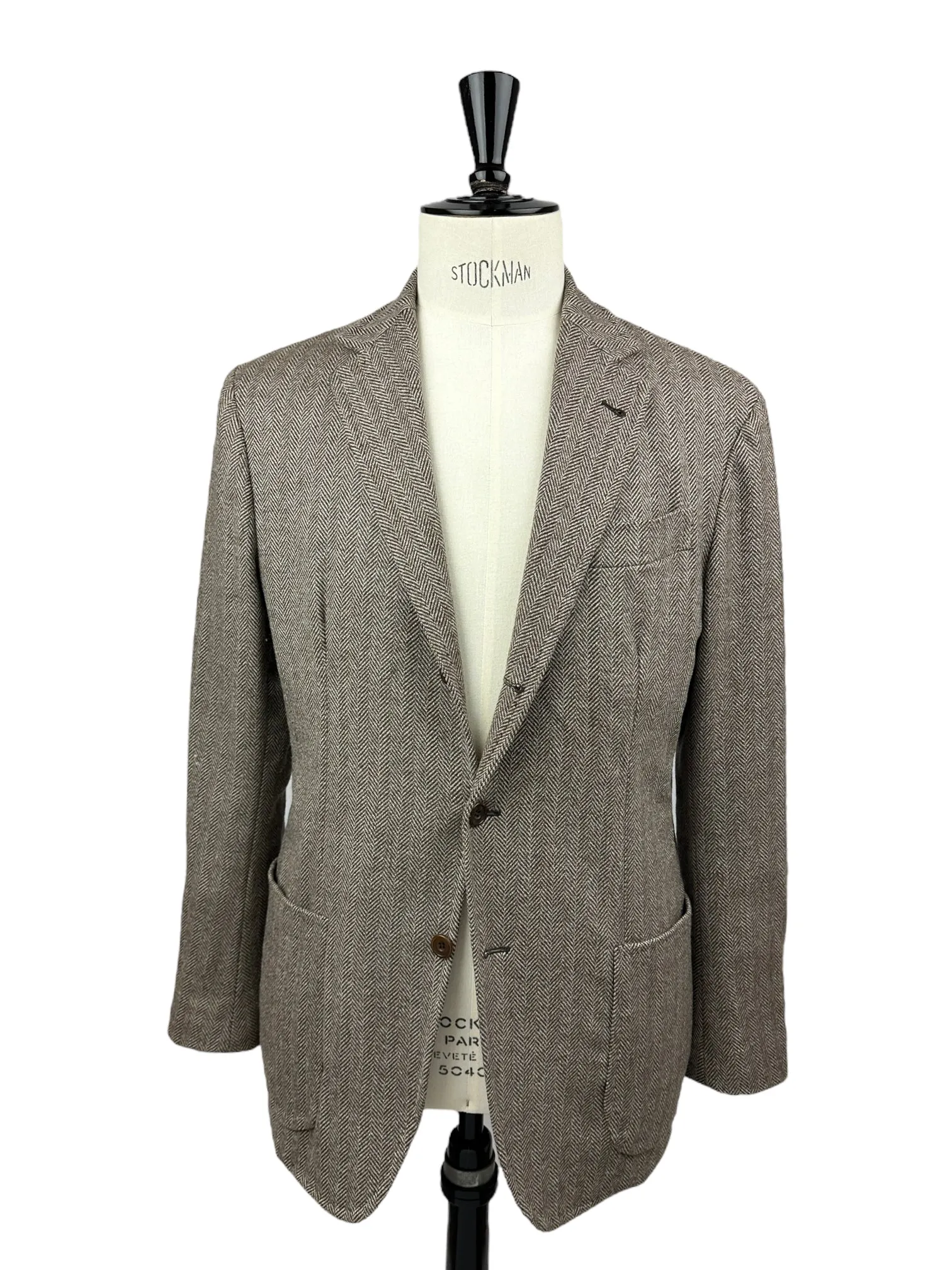 Sartorio Napoli Beige Herringbone Jacket