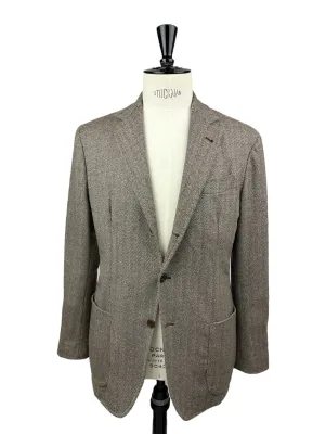 Sartorio Napoli Beige Herringbone Jacket