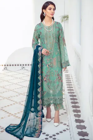 Sea Green Pakistani Dress with Royal Embroidery #PF368