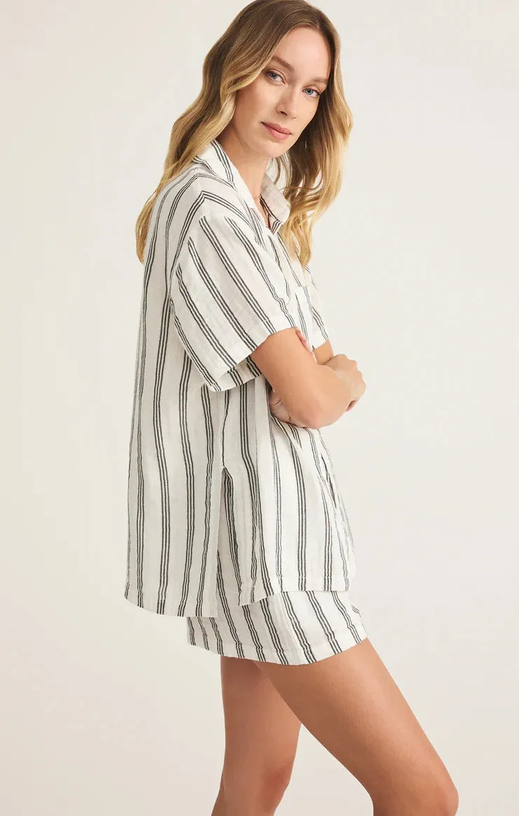 Seascape Stripe Gauze Shirt
