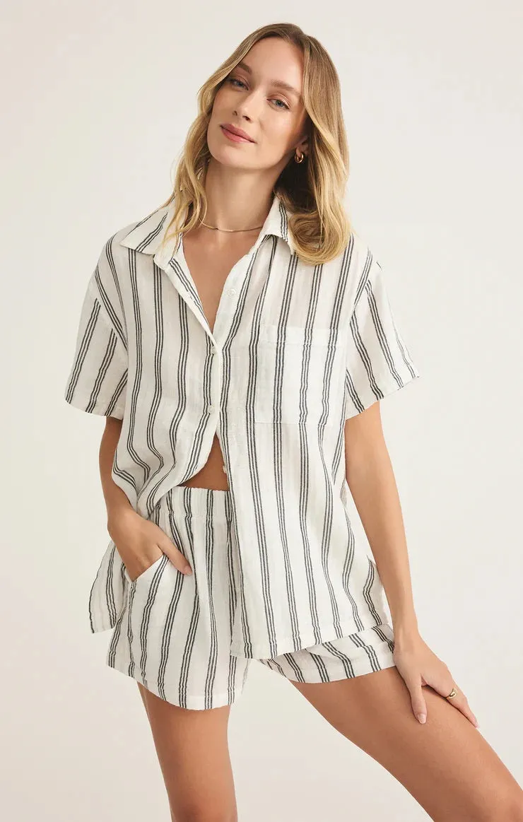 Seascape Stripe Gauze Shirt