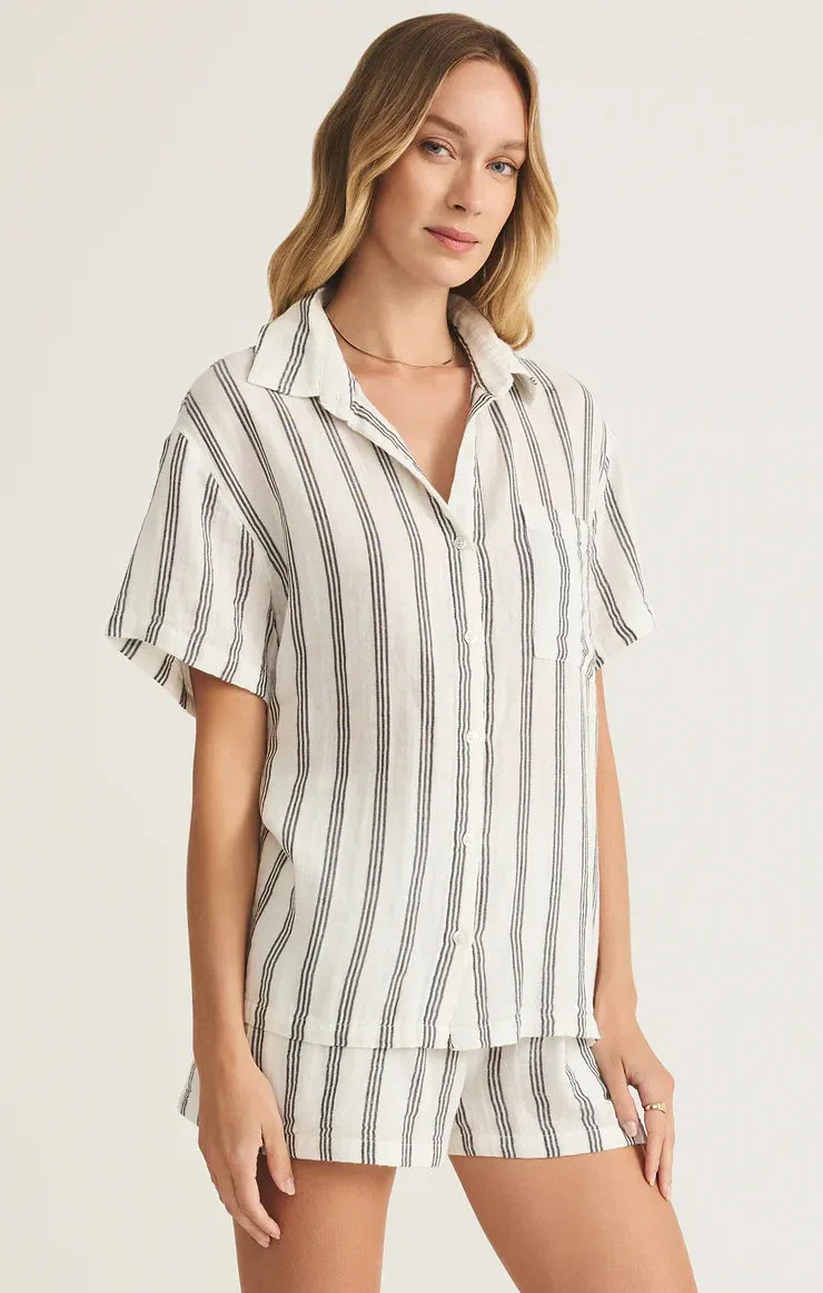 Seascape Stripe Gauze Shirt