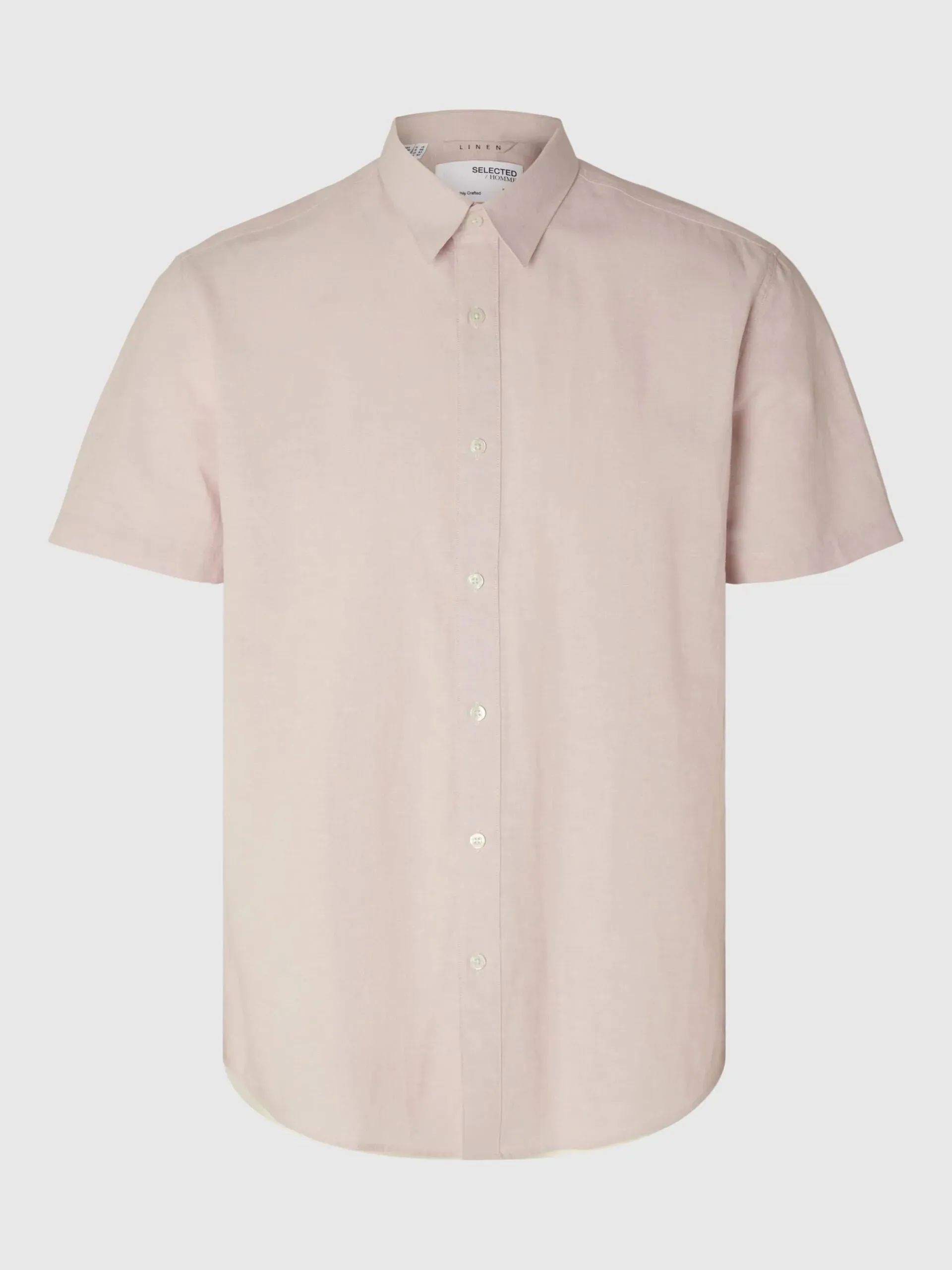 Selected Homme Classic Linen SS Shirt Cameo Rose