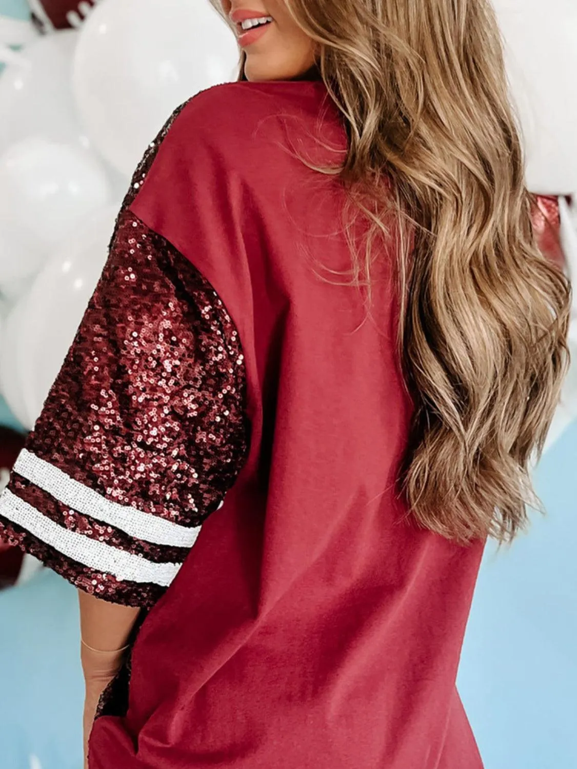 Sequin Football Oversize Shirt