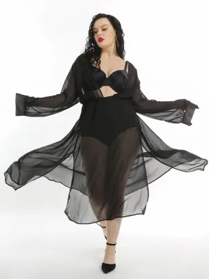 Sexy See-through Mesh Slit Kimonos