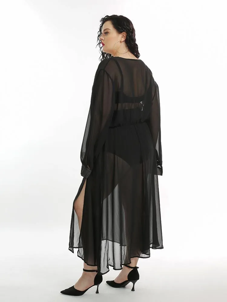 Sexy See-through Mesh Slit Kimonos