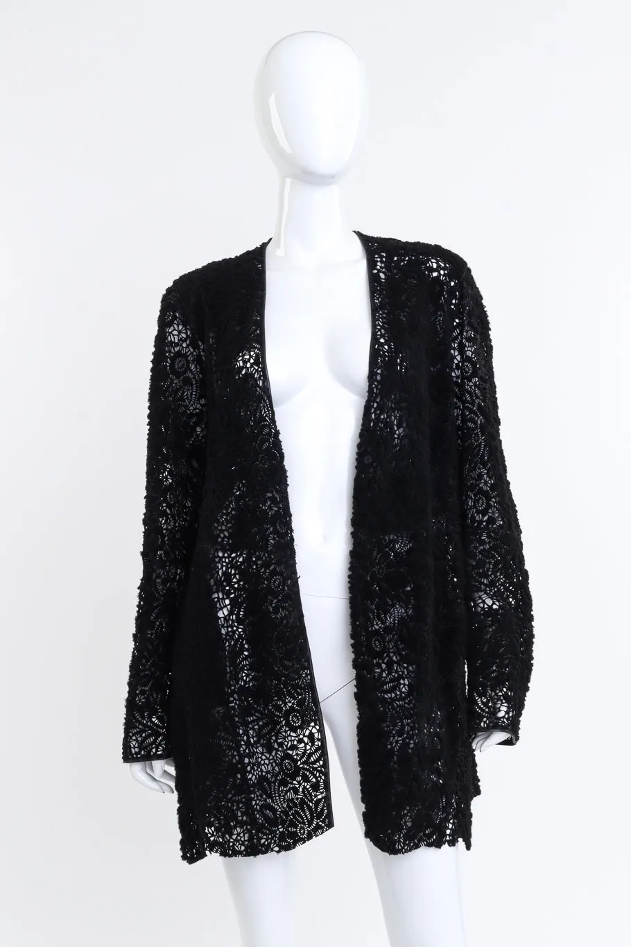 Shearling Floral Cut Away Jacket