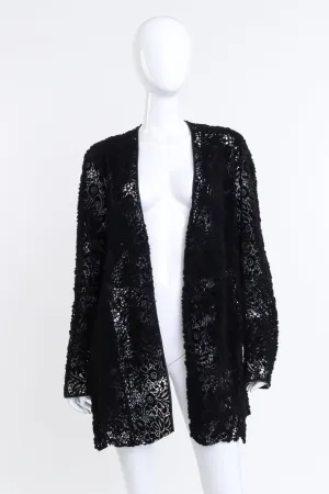 Shearling Floral Cut Away Jacket