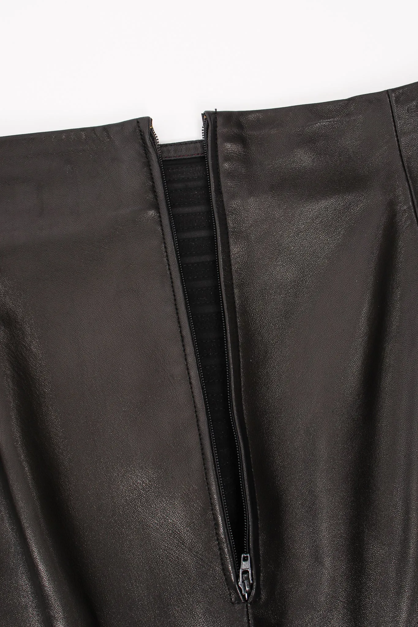 Sheer Leather Striped Jacket & Skirt Set