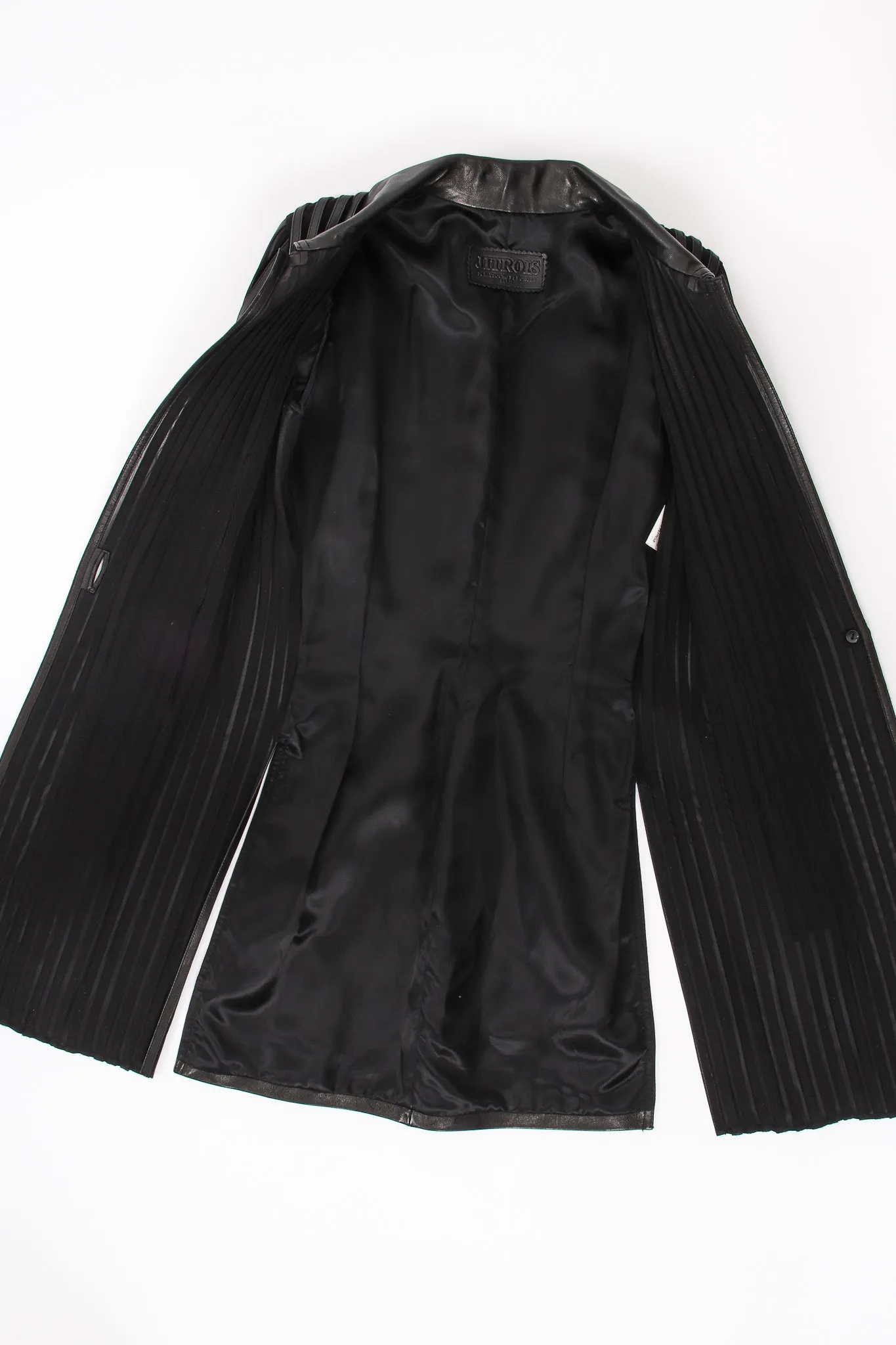 Sheer Leather Striped Jacket & Skirt Set