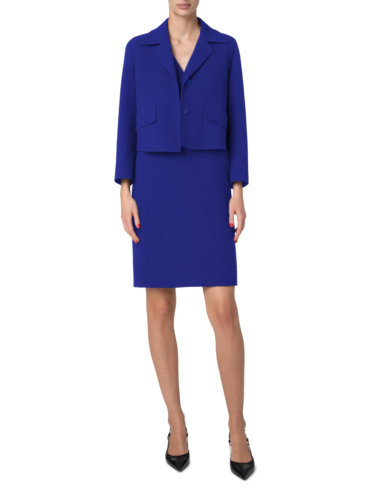 Short Jacket in Wool Crêpe Double-Face