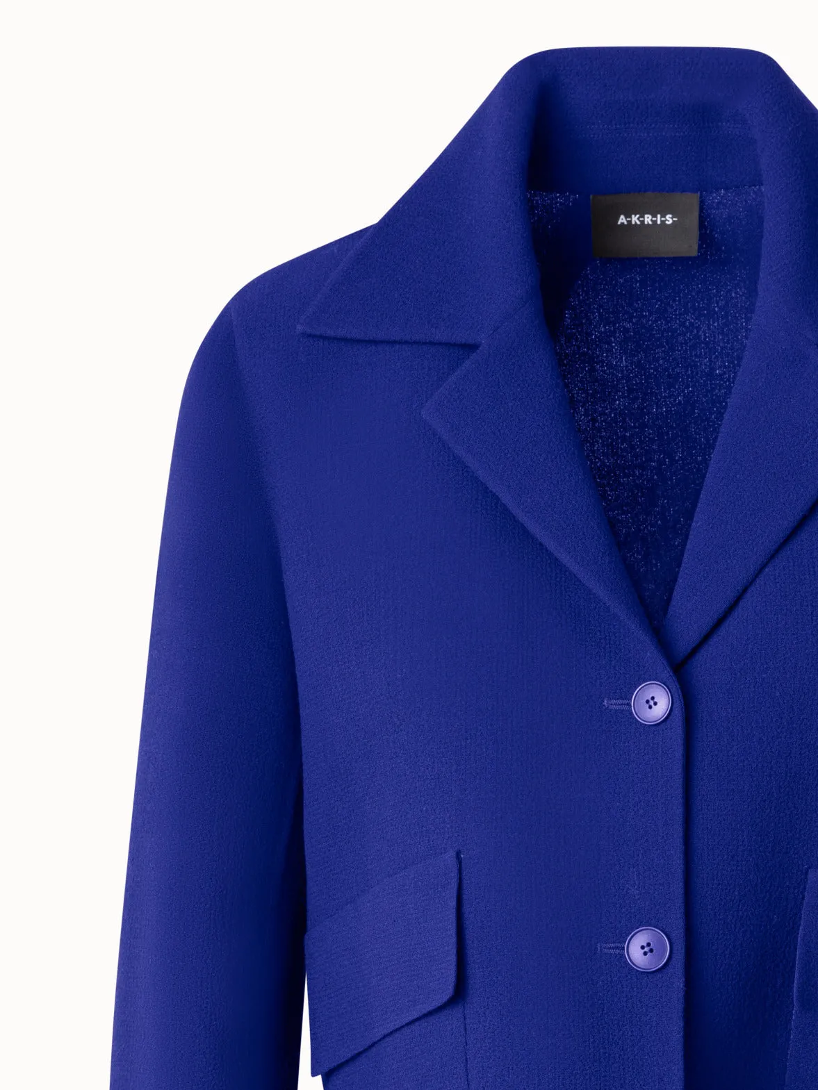 Short Jacket in Wool Crêpe Double-Face