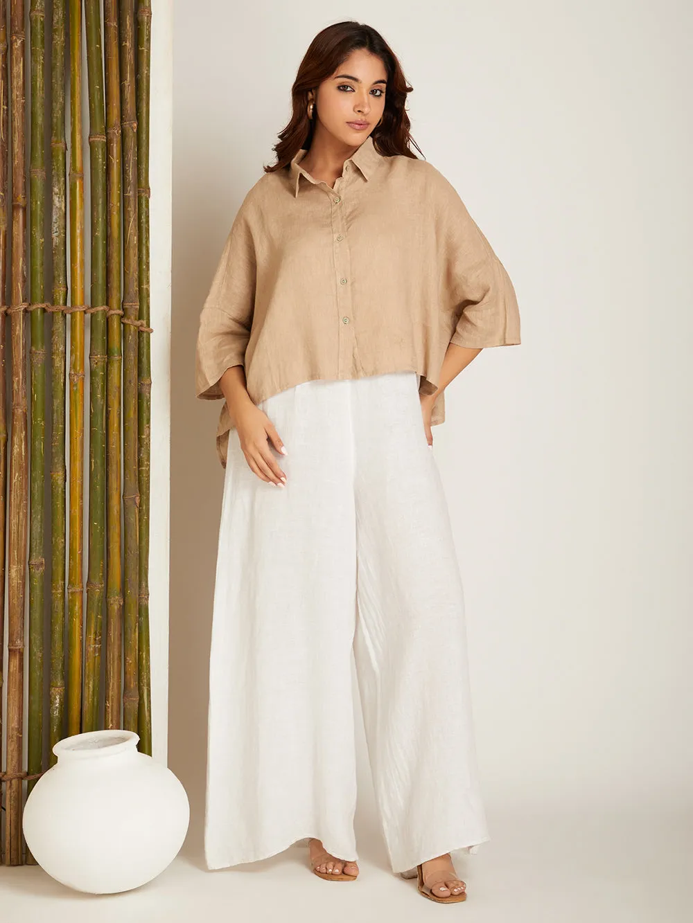 SHORT LINEN  OVERSHIRT
