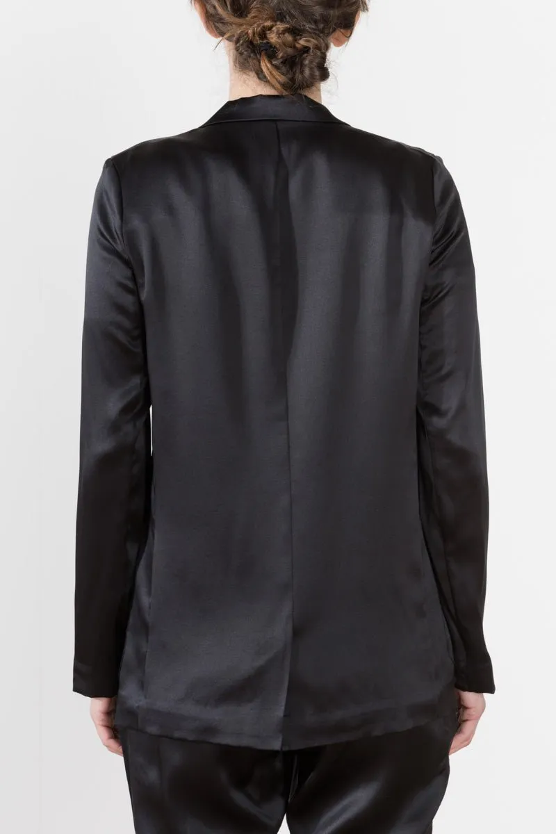 silk blazer black