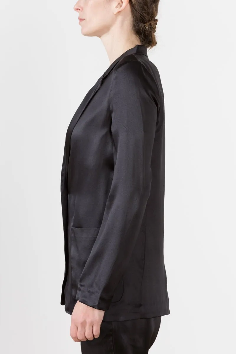 silk blazer black