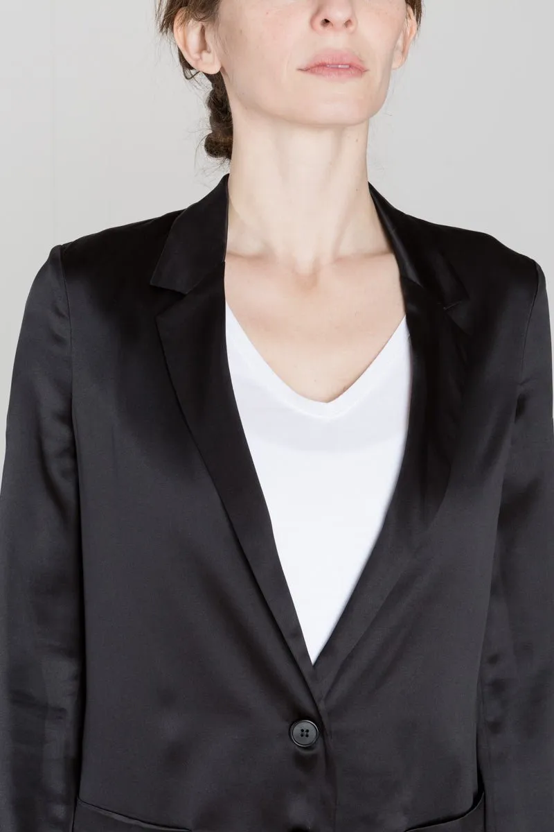silk blazer black