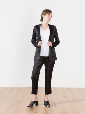 silk blazer black