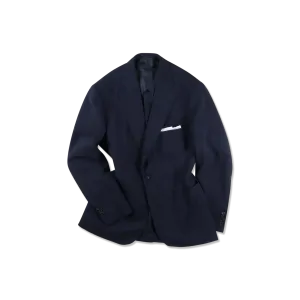 Single Breasted  Travel Jacket in Navy Hopsack