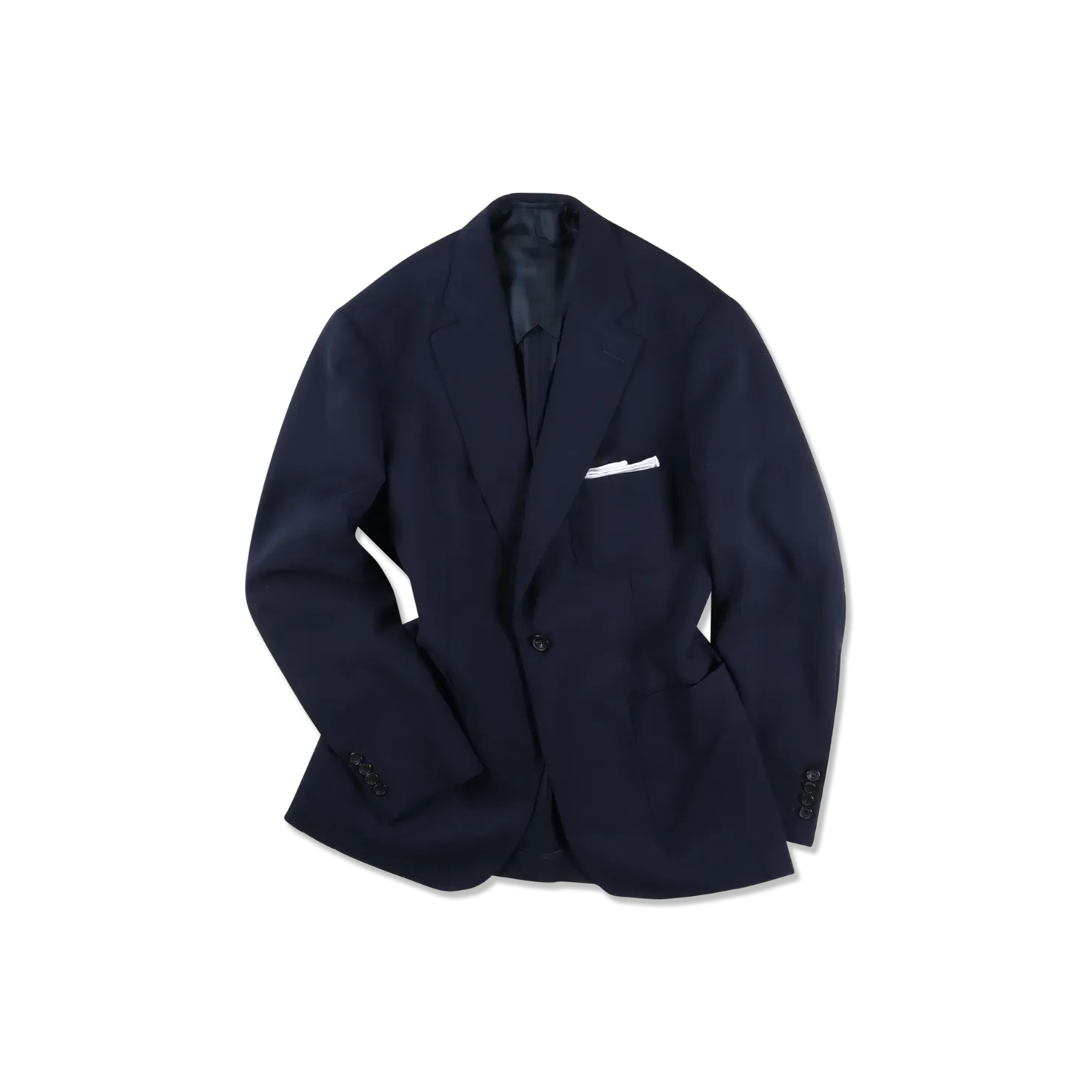 Single Breasted  Travel Jacket in Navy Hopsack