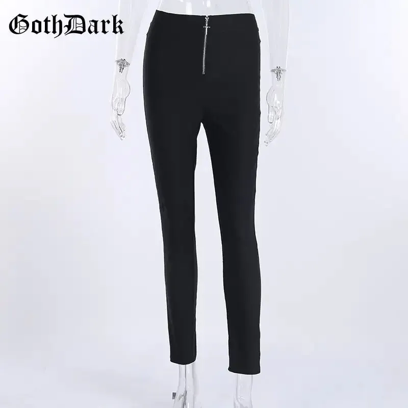 Skinny Fashion Zipper High Waist Pants