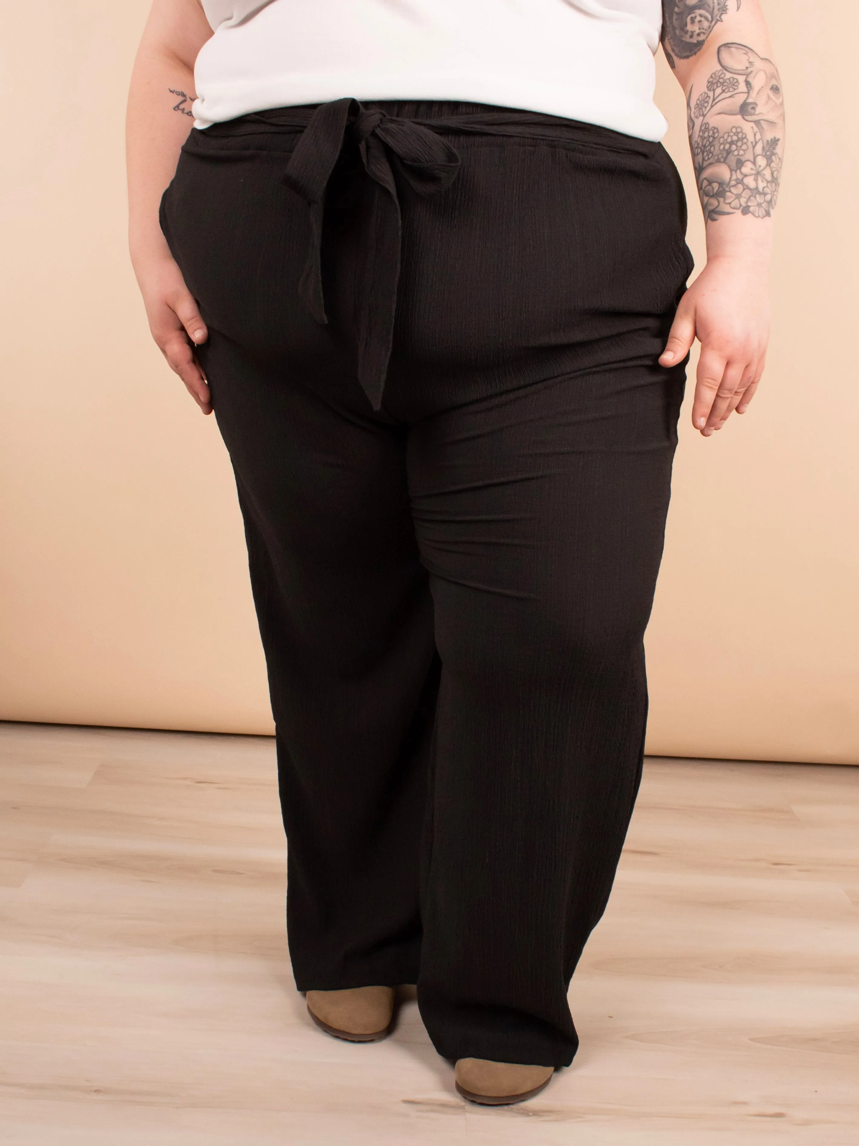 Sleek & Cinched Black Pants