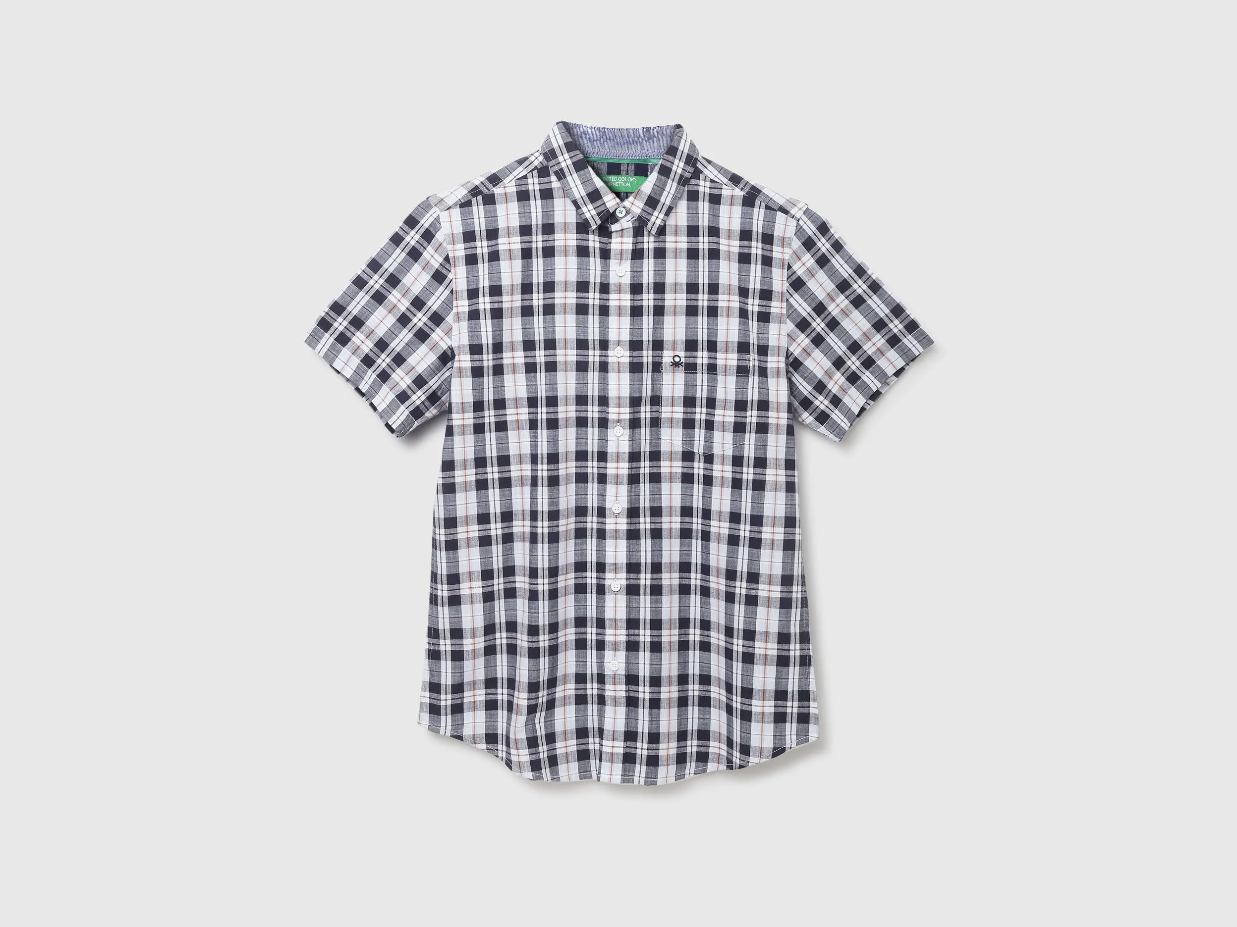 Slim Fit Short Sleeve Plaid Shirt