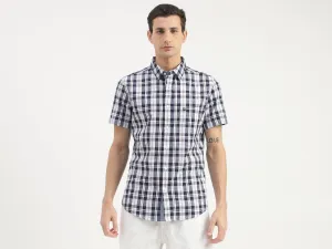 Slim Fit Short Sleeve Plaid Shirt
