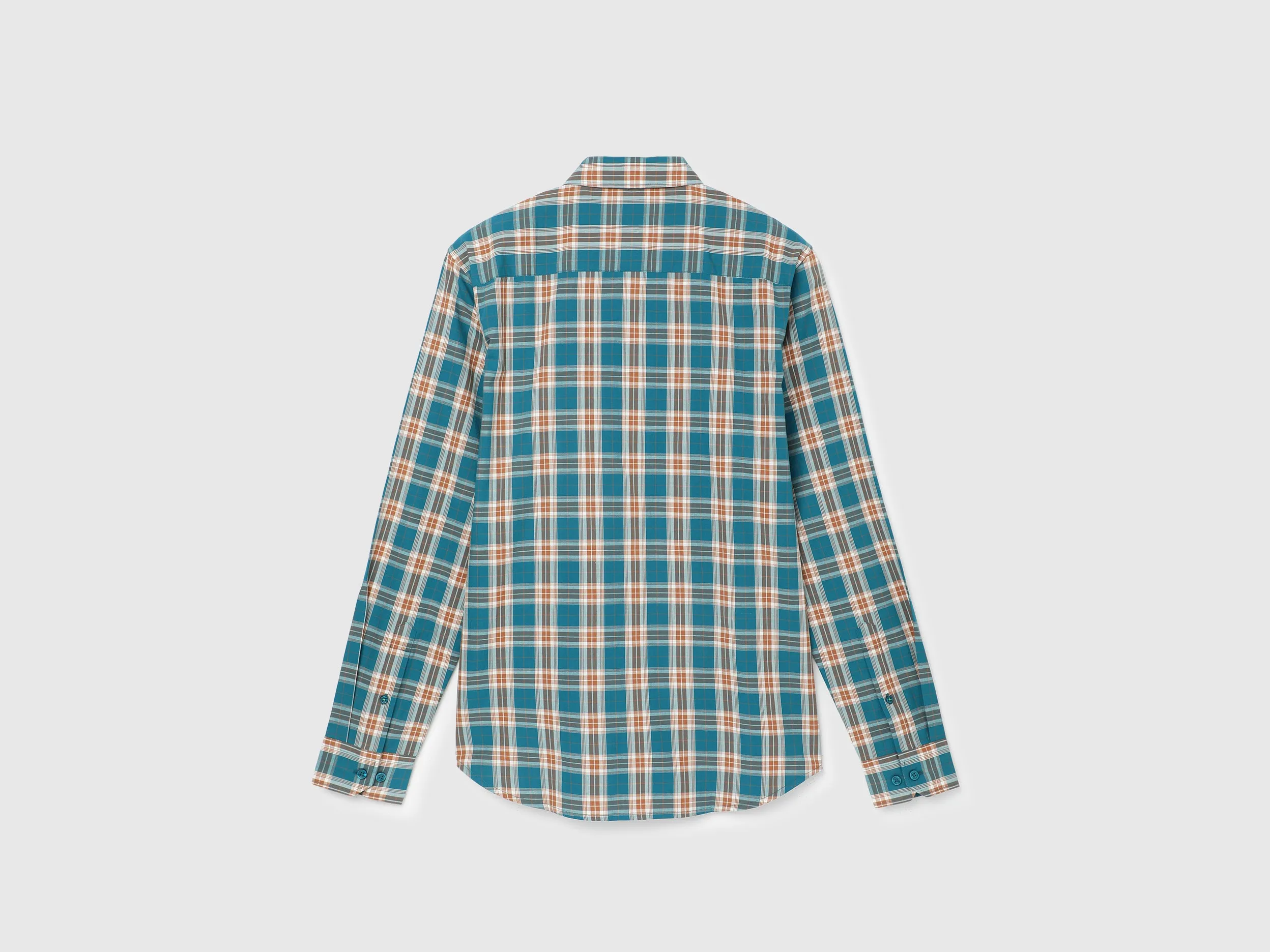 Slim Fit Spread Collar Checked Shirt