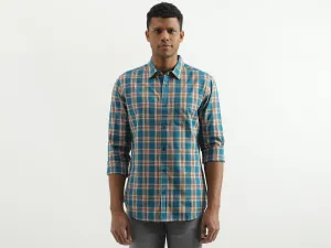 Slim Fit Spread Collar Checked Shirt