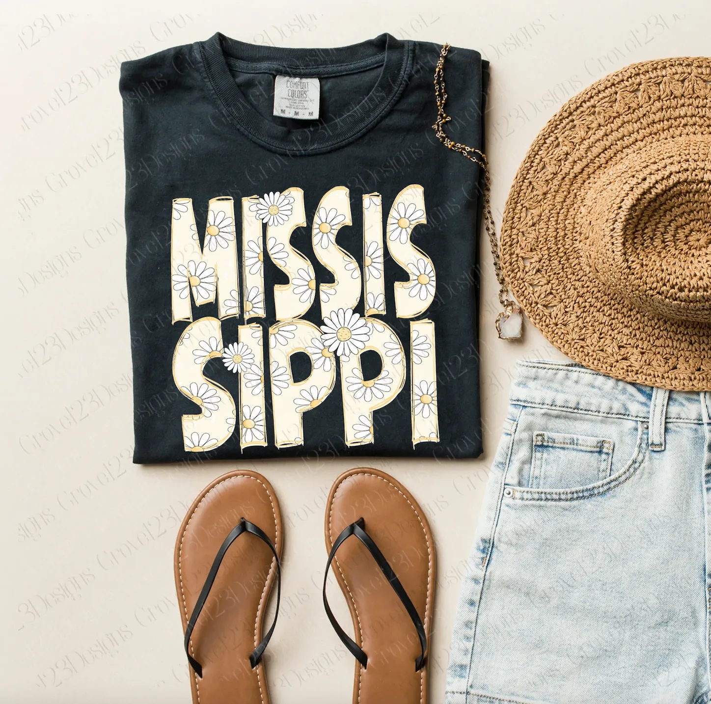 Soft Style Daisy Custom Any State Tee/ Quality Retro Tee / Mississippi - or Any State Tee