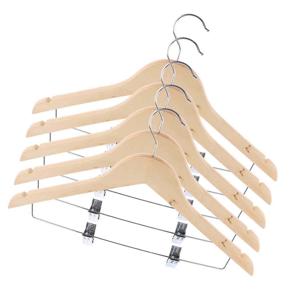 Solid wood hanger with pants clip hanger pants hanger