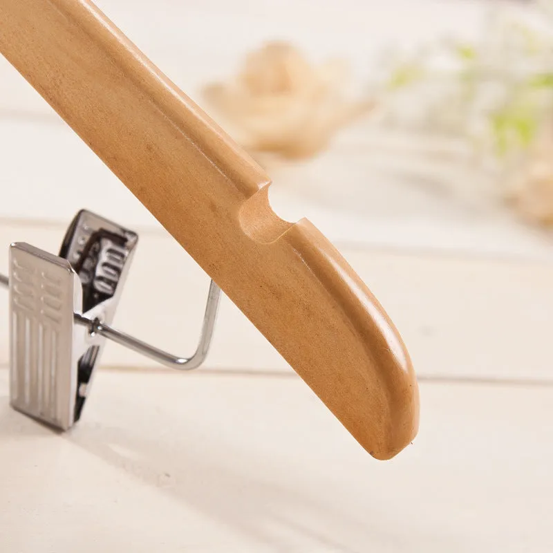 Solid wood hanger with pants clip hanger pants hanger