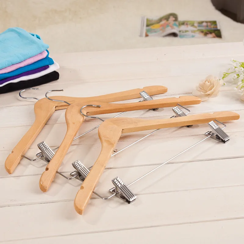 Solid wood hanger with pants clip hanger pants hanger