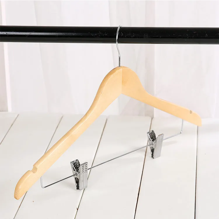 Solid wood hanger with pants clip hanger pants hanger